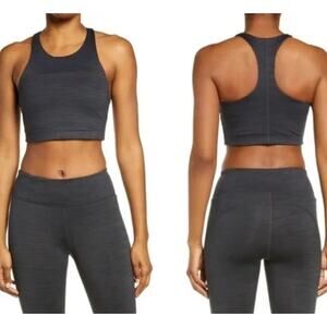 OUTDOOR VOICES  Move Free Racer Back Crop Tank Top Dark Gray XS  athleisure